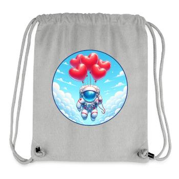 Herzballon Astronaut Wolkenflug - Stanley/Stella recycelter Gym Bag - Grau meliert - Vorne