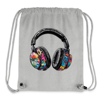 Kopfhörer im Graffiti Stil bunt - Stanley/Stella recycelter Gym Bag - Grau meliert - Vorne