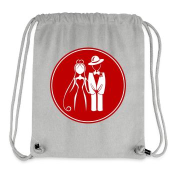 Married couple, wedding, bride, groom - Stanley/Stella Recycled Gym Bag - heather grey - Front