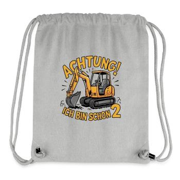 Attention! J’ai déjà 2 ans - Sac à cordon recyclé Stanley/Stella - gris chiné - Devant