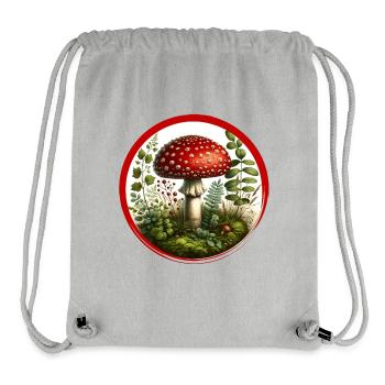 Detailreicher roter Fliegenpilz auf Waldboden - Stanley/Stella recycelter Gym Bag - Grau meliert - Vorne