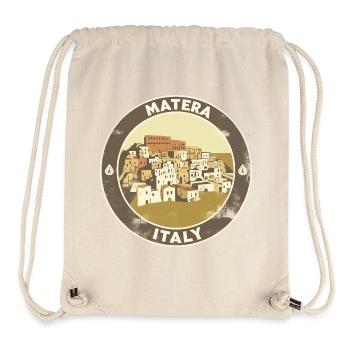 Matera Italie Maisons en grès - Sac à cordon recyclé Stanley/Stella - blanc naturel - Devant