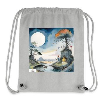 Cartoon wizard dreamscape - Stanley/Stella Recycled Gym Bag - heather grey - Front
