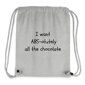 Abdos drôles et chocolat - Sac à cordon recyclé Stanley/Stella - gris chiné - Devant