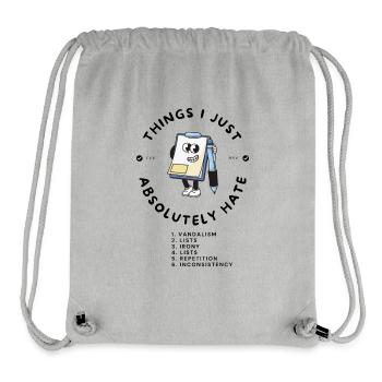 Caricature de liste d’ironie - Sac à cordon recyclé Stanley/Stella - gris chiné - Devant