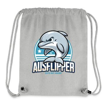Grimmiger Delfin Delphin Dolphin Wütend Ausflipper - Stanley/Stella recycelter Gym Bag - Grau meliert - Vorne