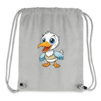 Albatross Cute Cartoon Character Kawaii Clipart - Stanley/Stella Recycled Gym Bag - heather grey - Front