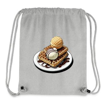 Waffles Waffle Lover Funny Waffle Gift - Stanley/Stella Recycled Gym Bag - heather grey - Front