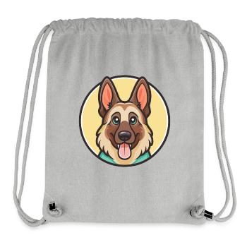 German Shepherd Dog Breed Cartoon Kawaii Clipart - Stanley/Stella Recycled Gym Bag - heather grey - Front