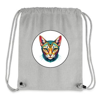 Ocicat Domestic Cat Breed Cartoon Kawaii Animal - Stanley/Stella Recycled Gym Bag - heather grey - Front