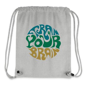 Sixties 60s Typo train your brain Gehirn Training - Stanley/Stella recycelter Gym Bag - Grau meliert - Vorne