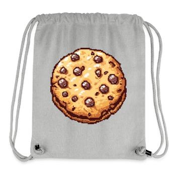 Icône du pixel des cookies - Sac à cordon recyclé Stanley/Stella - gris chiné - Devant