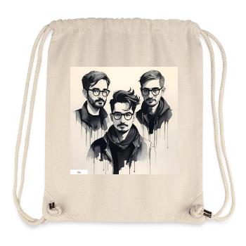 Portrait d’amis à l’encre - Sac à cordon recyclé Stanley/Stella - blanc naturel - Devant