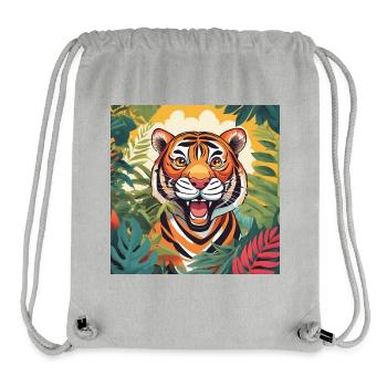 Lebendiger Dschungeltiger Illustration - Stanley/Stella recycelter Gym Bag - Grau meliert - Vorne