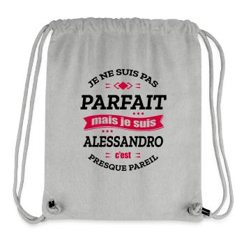 ALESSANDRO PARFAIT - PRENOM ALESSANDRO - Sac à cordon recyclé Stanley/Stella - gris chiné - Devant