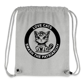 LOVE CATS SMASH THE PATRIARCHY - Stanley/Stella Recycled Gym Bag - heather grey - Front