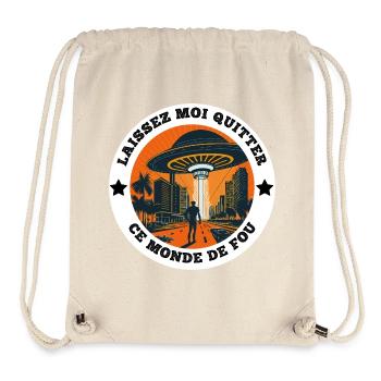 Cadeau Collègue Pause Travail et Burn Out - Sac à cordon recyclé Stanley/Stella - blanc naturel - Devant