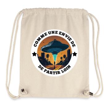 Cadeau Collègue Pause Travail et Burn Out - Sac à cordon recyclé Stanley/Stella - blanc naturel - Devant
