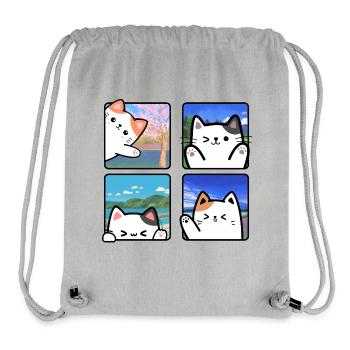 Katze Reisende - Stanley/Stella recycelter Gym Bag - Grau meliert - Vorne