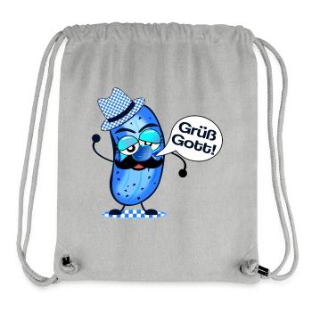 Grüß Gott Lustige Gewürzgurke Bayern - Sac à cordon recyclé Stanley/Stella - gris chiné - Devant