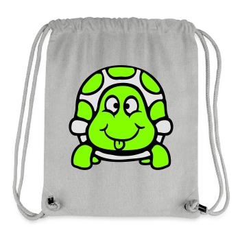 Turtle Tongue Sticking Out Naughty Funny Cool - Stanley/Stella Recycled Gym Bag - heather grey - Front