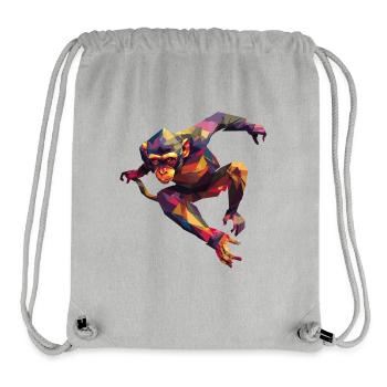 Polygon-Affe im Sprung: Farbrausch - Stanley/Stella recycelter Gym Bag - Grau meliert - Vorne