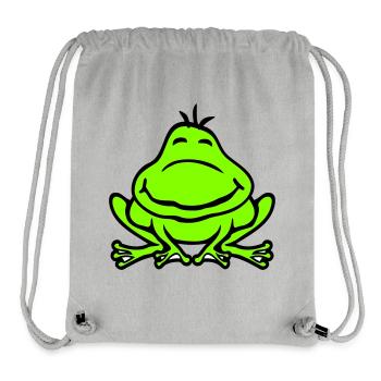 Frog Toad Smiles Funny Comic Happy Cute - Stanley/Stella Recycled Gym Bag - heather grey - Front