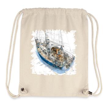 Segelyacht Skizzen Overlay CAD-Design - Stanley/Stella recycelter Gym Bag - Naturweiß - Vorne