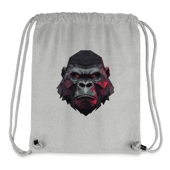 Polygon Gorilla mit roten Augen - Stanley/Stella recycelter Gym Bag - Grau meliert - Vorne