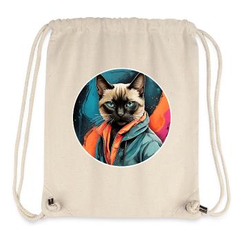 Siamese cat - Stanley/Stella Recycled Gym Bag - natural - Front