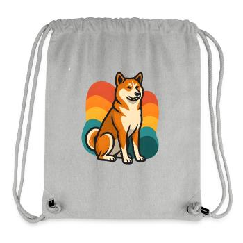 Akita Inu Dog Retro Rainbow - Stanley/Stella Recycled Gym Bag - heather grey - Front