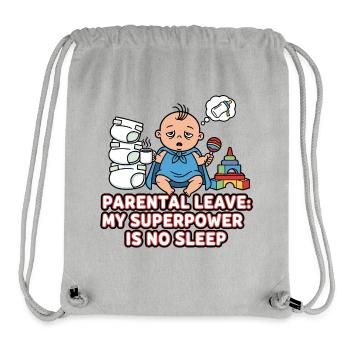 Le congé parental Superpower Insomniaque - Sac à cordon recyclé Stanley/Stella - gris chiné - Devant
