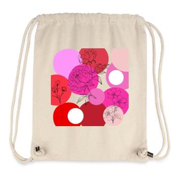 Florale Linien über Farbkreise - Stanley/Stella recycelter Gym Bag - Naturweiß - Vorne
