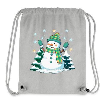 Fröhlicher Schneemann im Winterwald - Stanley/Stella recycelter Gym Bag - Grau meliert - Vorne