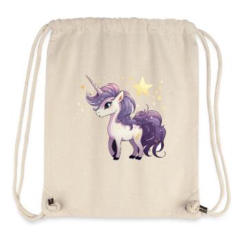 Sternen Unicorn mit lila Mähne - Stanley/Stella recycelter Gym Bag - Naturweiß - Vorne