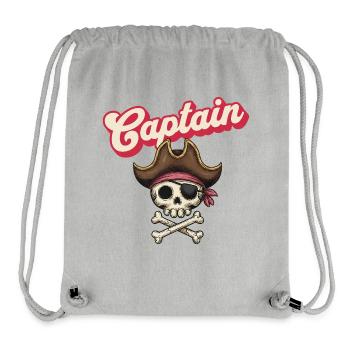 Captain Skull Piratensymbol - Stanley/Stella recycelter Gym Bag - Grau meliert - Vorne