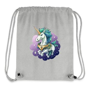 Licorne cosmique dans la Mer des Étoiles - Sac à cordon recyclé Stanley/Stella - gris chiné - Devant