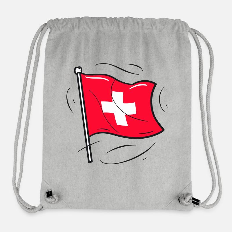 Swiss Flag Patriot Design - Stanley/Stella Recycled Gym Bag - heather grey
