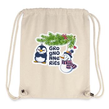 Weihnachtshumorvoller Pinguin und Schneemann - Stanley/Stella recycelter Gym Bag - Naturweiß - Vorne