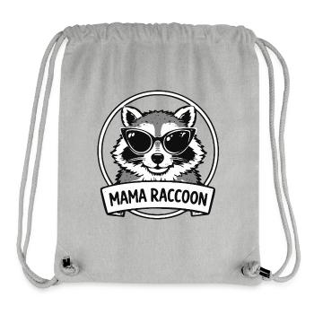Mom Raccoon with Sunglasses Logo - Stanley/Stella Recycled Gym Bag - heather grey - Front