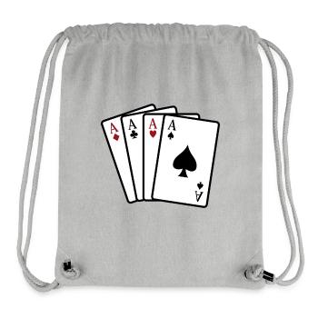 As à jouer aux cartes - Sac à cordon recyclé Stanley/Stella - gris chiné - Devant