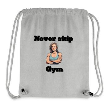 Illustration d’héroïne de forme physique forte - Sac à cordon recyclé Stanley/Stella - gris chiné - Devant