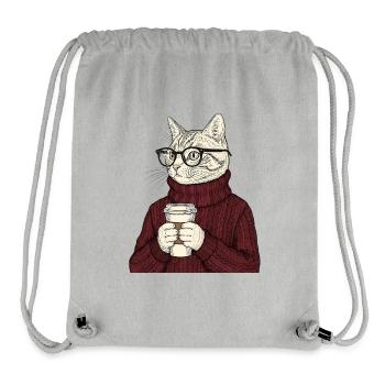 Sophisticated Coffee Cat  - Stanley/Stella recycelter Gym Bag - Grau meliert - Vorne