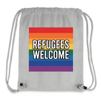 Refugees Welcome - Antifascist Merch - Stanley/Stella Recycled Gym Bag - heather grey - Front