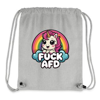 Fuck AFD - Antifa Einhorn Tee - Stanley/Stella recycelter Gym Bag - Grau meliert - Vorne