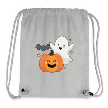 Fun ghost, pumpkin and bat - Stanley/Stella Recycled Gym Bag - heather grey - Front
