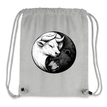 Bourse Yin Yang : Design Bull & Bear pour les actionnaires - Sac à cordon recyclé Stanley/Stella - gris chiné - Devant