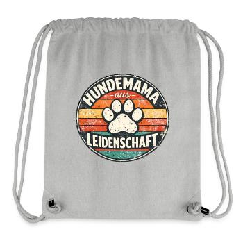 Hundemama Leidenschaft Retro-Paw - Stanley/Stella recycelter Gym Bag - Grau meliert - Vorne