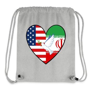 USA Iran Flaggen Frieden Taube Peace - Stanley/Stella recycelter Gym Bag - Grau meliert - Vorne