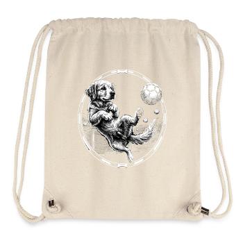 Art rétro de chiot Golden Retriever Football Star - Sac à cordon recyclé Stanley/Stella - blanc naturel - Devant
